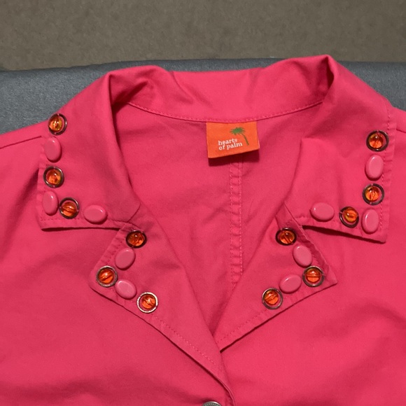 Hearts of Palms Pink Jacket. Size 14-16 approximate. Neckline with decoration. - Picture 6 of 9